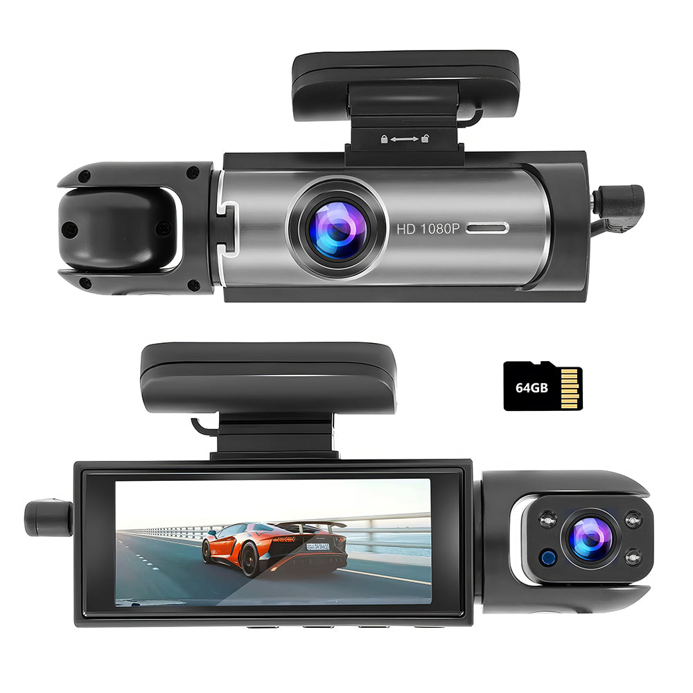 1080P Dash Cam Front & Inside, Dual Camera with Night Vision & G-Sensor