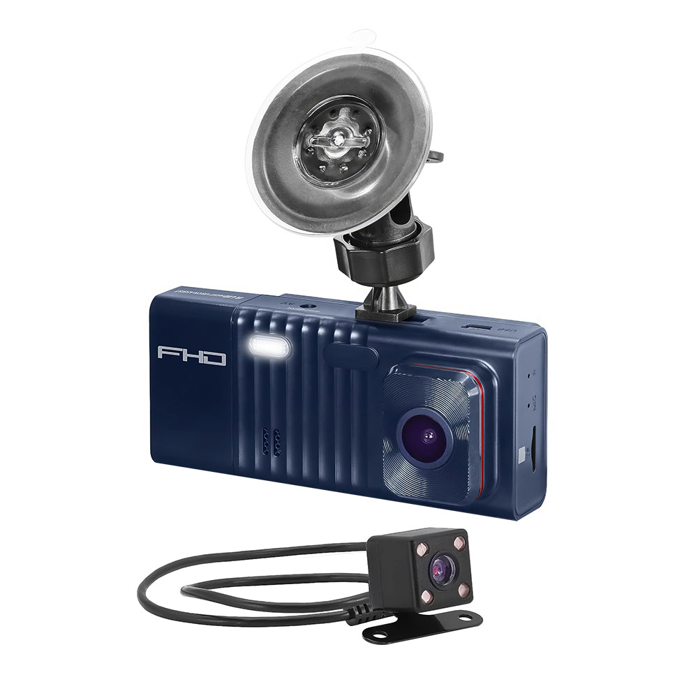 3-Channel Dash Cam 1080P with Rear & Interior Camera, Night Vision, 32GB