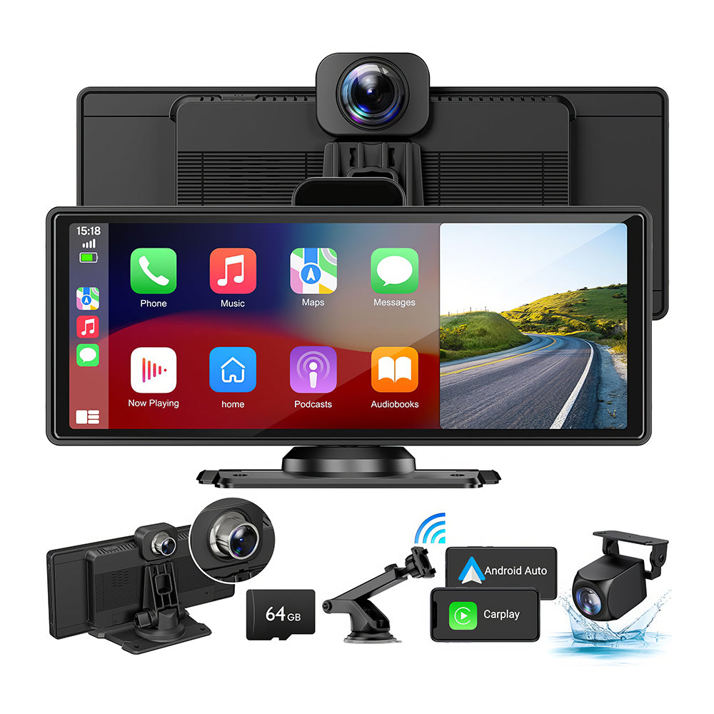 9" Wireless CarPlay & Android Auto Car Stereo with 4K Dash Cam