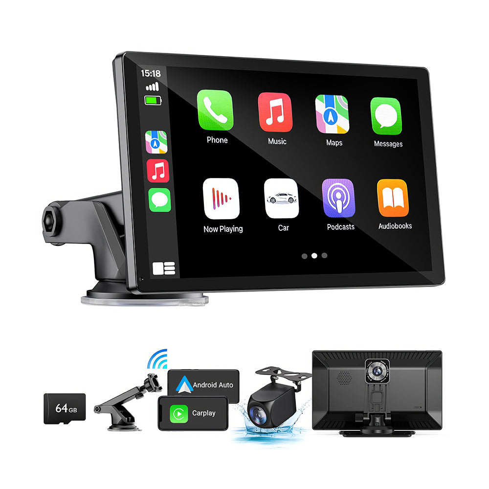 9" Wireless CarPlay & Android Auto Car Stereo with 4K Dash Cam